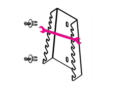 BETA - Uchwyt do kluczy płaskich (Seria 55) 6x7-20x22mm na 8 przegród z dwoma kołkami zabezpieczającymi  - 8888/S55/8