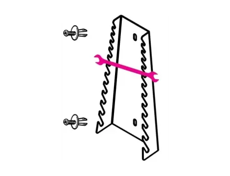 BETA - Uchwyt do kluczy płaskich (Seria 55) 6x7-30x32mm na 12 przegród z dwoma kołkami zabezpieczającymi  - 8888/S55/12