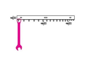 BETA - Uchwyt do 17 kluczy płasko-oczkowych z trzema kołkami zabezpieczającymi  - 8888/S42/17