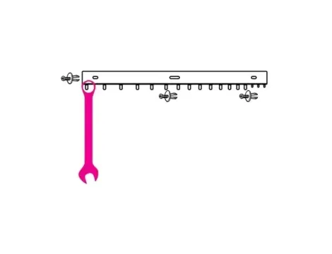 BETA - Uchwyt do 17 kluczy płasko-oczkowych z trzema kołkami zabezpieczającymi  - 8888/S42/17