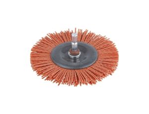 Szczotka tarczowa 100 mm Wolfcraft - pokryta nylonem / zgrubna