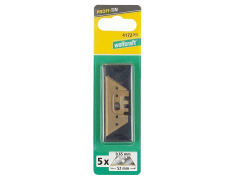 Ostrza trapezowe 52 / 0.65 mm Wolfcraft - pokryte tytanem [5 szt.] - 4