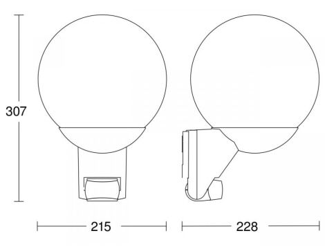 Lampa elewacyjna z czujnikiem ruchu i zmierzchu Steinel L 585 S PIR max.60W E27 IP44 IK03 230V czarna / szkło /tworzywo sztuczne - 4