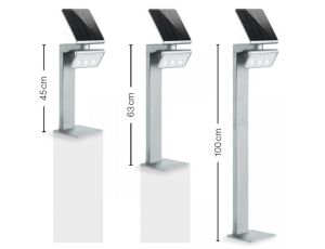 Oprawa ogrodowa solarna z czujnikiem ruchu i zmierzchu STEINEL Xsolar GL-S PIR 1,2,W 150lm 3000K IP44 IK03 srebrna / aluminium - image 2