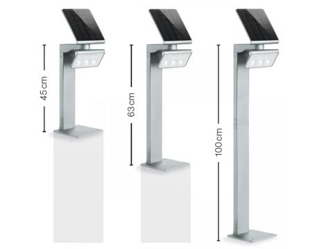 Oprawa ogrodowa solarna z czujnikiem ruchu i zmierzchu STEINEL Xsolar GL-S PIR 1,2,W 150lm 3000K IP44 IK03 srebrna / aluminium - 2