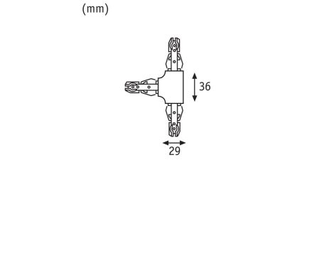 Łącznik szynowy T URail system 230V chrom matowy / metal - 2