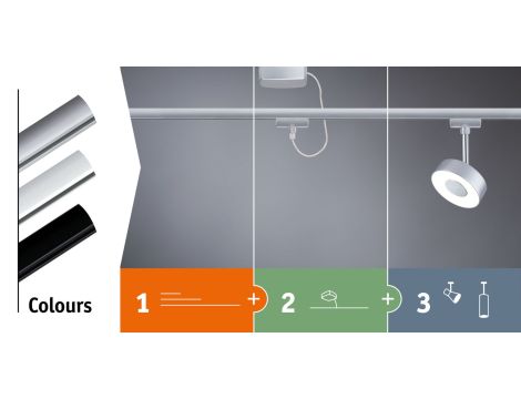 Przewód zasilający URail 1m max.1000W 230V biały mat /  tworzywo sztuczne - 5