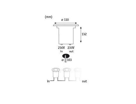 Oprawa najazdowa SPECIAL LED 1.2W 20lm 2700K IP67 110mm 230V stal szlachetna / metal - 5