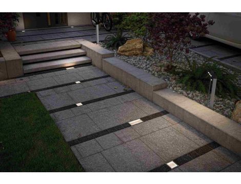 Oprawa wpuszczana CUBE LED solar 3.6lm 100x100mm 2700K  IP67 stal nierdzewna / poliwęglan - 3