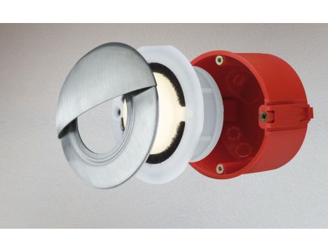 Oprawa ścienna SPECIAL LINE LED okrągła 1,4W 50lm 3000K IP65 230V poliwęglan / stal nierdzewna - 2