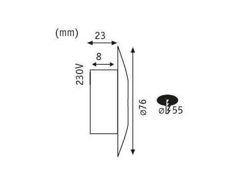 Oprawa ścienna SPECIAL LINE LED okrągła 1,4W 60lm 4000K IP65 230V poliwęglan / stal nierdzewna - 6