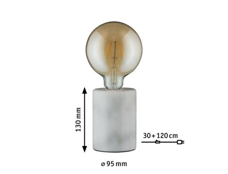 Lampa stołowa Neordic NEORDIN okrągła max.1x20W E27 230V marmur / biały - 4