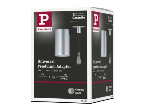 Adapter uniwersalny do szynoprzewodu URail max. 100W 230V chrom matowy/ metal - 9