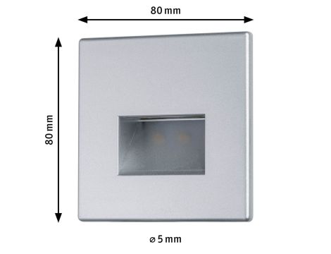 Oprawa przyschodowa EDGE LED kwadrat 1x1,2W 50lm 2700K 230V chrom matowy / tworzywo sztuczne - 6