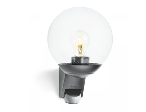 Oprawa elewacyjna elewacyjna z czujnikiem ruchu i zmierzchu  STEINEL L585 S PIR max.60W E27 IP44 230V antracyt / szkło / tworzywo sztuczne
