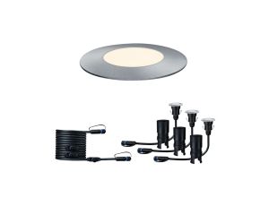 Oprawa dogruntowa Plug & Shine FLOOR MINI zestaw przedłużajacy 3x2,5W 3000K IP67 24V srebrny