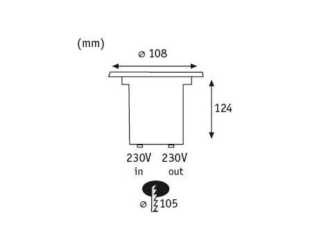 Oprawa najazdowa FLOOR LED GU10 3,5W 3000K IP67 okrągła 230V stal nierdzewna - 6