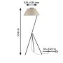 Lampa podłogowa NARVE E27 max. 60W 230V beżowy / czarny / tkanina / metal - 4