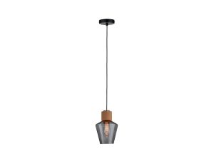 Lampa wisząca Neordic EDLA max.1x20W E27 230V szkło przydymione / korek - image 2