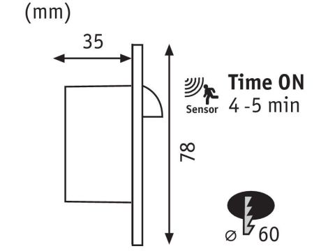 Oprawa przyschodowa WALL LED czujnik ruchu i zmierzchu okrągła 1.1W 65 lm 2700K 230V biały / tworzywo sztuczne - 5