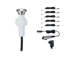 Zestaw opraw Plug & Shine MicroPen II 5x0,2W 3000K IP67 24V srebrny / stal