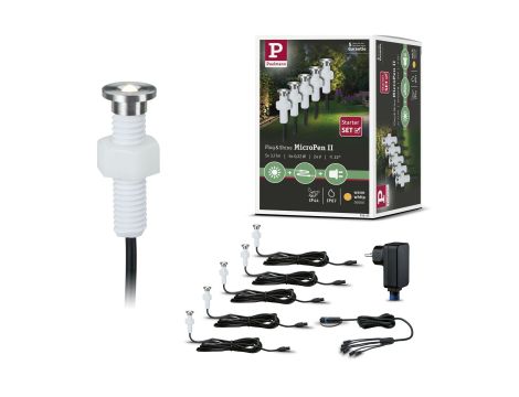Zestaw opraw Plug & Shine MicroPen II 5x0,2W 3000K IP67 24V srebrny / stal - 11