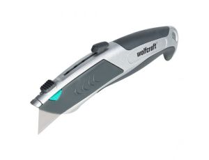 Nóż z ostrzem trapezowym, automatyczna wymiana ostrza, Profi Wolfcraft