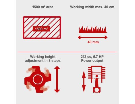 Wertykulator spalinowy Scheppach SCP40 2,2 kW 40cm 45l - 4