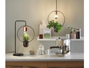 Lampa stołowa z doniczką NEORDIC FANJA GU10 max.1x20W 230V czarny / miedziany / metal - image 2