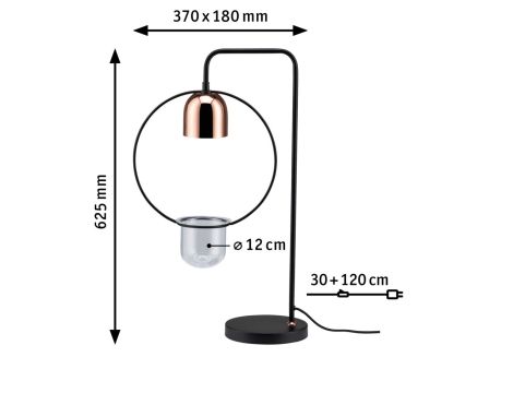 Lampa stołowa z doniczką NEORDIC FANJA GU10 max.1x20W 230V czarny / miedziany / metal - 4
