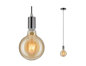 Lampa wisząca LARUS E27 max. 60W IP44 230V czarny chrom / metal