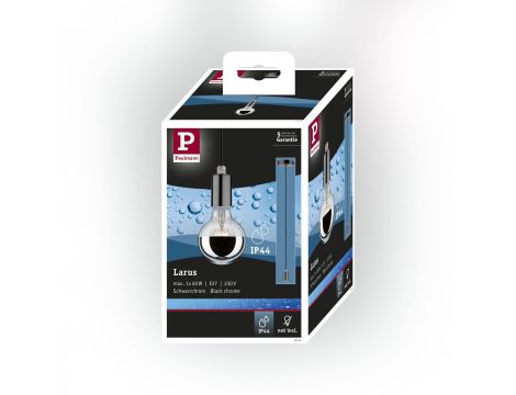 Lampa wisząca LARUS E27 max. 60W IP44 230V czarny chrom / metal - 6