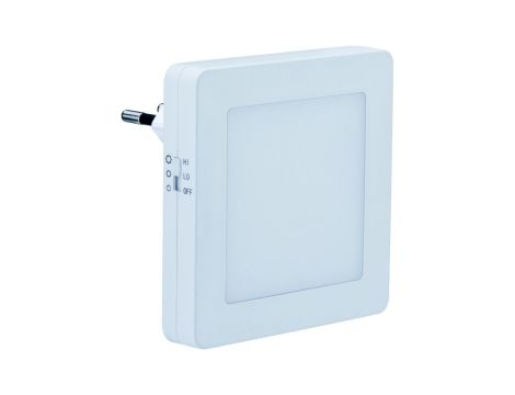 Lampka wtykowa nocna EASBY kwadratowa z czujnikiem zmierzchu 0,7lm 3000K biały / tworzywo sztuczne - 3