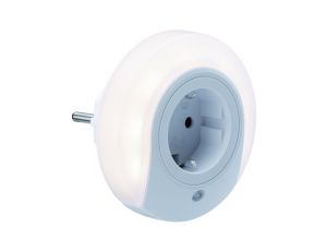 Lampka wtykowa nocna EASBY okrągła z czujnikiem zmierzchu 22lm 3000K biały / tworzywo sztuczne