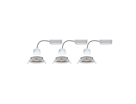 Oprawa do wbudowania 3x NOVA PLUS COIN LED RGBW SH Zigbee wychylna zestaw 3x5.2W 400lm 84mm 2700-6500K IP23 230V szczotkowane żelazo - 2