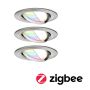 Oprawa do wbudowania 3x NOVA PLUS COIN LED RGBW SH Zigbee wychylna zestaw 3x5.2W 400lm 84mm 2700-6500K IP23 230V szczotkowane żelazo - 2