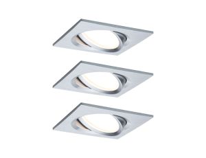 Oprawa do wbudowania NOVA COIN LED DIM wychylna zestaw 3x 6W 425lm 84x84mm 2700K IP23 230V aluminium