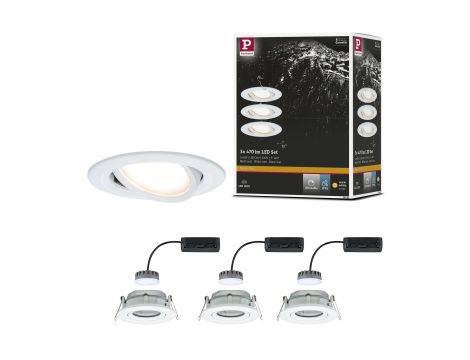 Oprawa do wbudowania NOVA PLUS COIN LED DIM wychylna zestaw 3x6W 470lm 93mm 2700K IP65 230V biały mat - 6