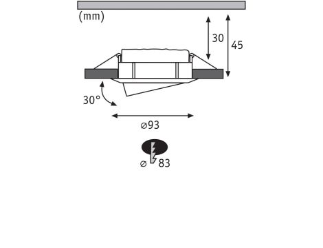 Oprawa do wbudowania NOVA PLUS COIN LED DIM wychylna 6W 470lm 93mm 2700K IP65 230V chrom - 4