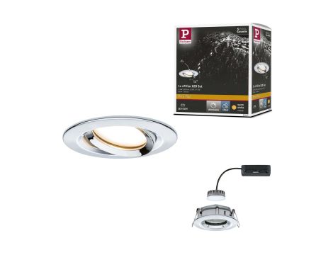 Oprawa do wbudowania NOVA PLUS COIN LED DIM wychylna 6W 470lm 93mm 2700K IP65 230V chrom - 6