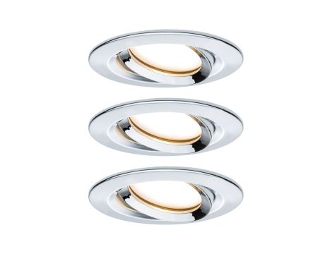 Oprawa do wbudowania NOVA PLUS COIN LED DIM wychylna zestaw 3x6W 470lm 93mm 2700K IP65 230V chrom