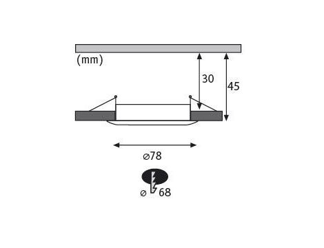 Oprawa do wbudowania NOVA COIN LED stała 6W 470lm 78mm 2700K IP44 230V szczotkowane żelazo - 6