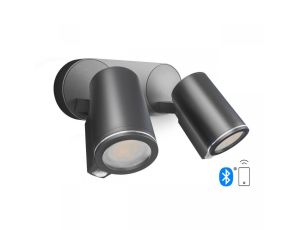 Oprawa elewacyjna z dwoma czujnikami ruchu i zmierzchu SPOT DUO SC Bluetooth Mesh PIR 2x7W 1024lm 3000K IP44 IK03 230V antracyt / aluminium