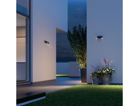 Oprawa elewacyjna z dwoma czujnikami ruchu i zmierzchu  SPOT DUO SC Bluetooth Mesh PIR 2x7W 1024lm 3000K IP44  IK03 230V antracyt / aluminium - 3