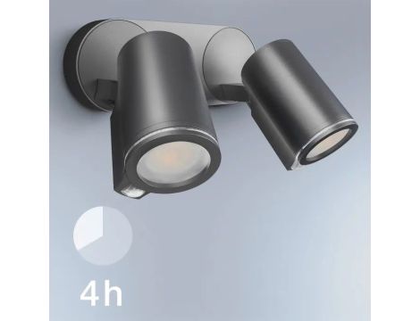 Oprawa elewacyjna z dwoma czujnikami ruchu i zmierzchu  SPOT DUO SC Bluetooth Mesh PIR 2x7W 1024lm 3000K IP44  IK03 230V antracyt / aluminium - 4