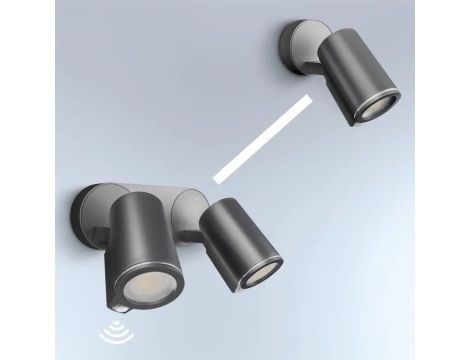 Oprawa elewacyjna z dwoma czujnikami ruchu i zmierzchu  SPOT DUO SC Bluetooth Mesh PIR 2x7W 1024lm 3000K IP44  IK03 230V antracyt / aluminium - 8