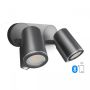 Oprawa elewacyjna z dwoma czujnikami ruchu i zmierzchu  SPOT DUO SC Bluetooth Mesh PIR 2x7W 1024lm 3000K IP44  IK03 230V antracyt / aluminium - 2
