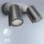 Oprawa elewacyjna z dwoma czujnikami ruchu i zmierzchu  SPOT DUO SC Bluetooth Mesh PIR 2x7W 1024lm 3000K IP44  IK03 230V antracyt / aluminium - 5