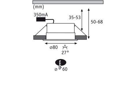 Oprawa do wbudowania CALLA LED 7W 370lm okrągła stała 4000K IP65 230V biały matowy - 4