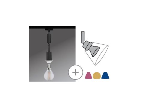 Lampa wisząca na szynoprzewód URail Deco System E14 max.1x20W 135cm 230V czarny matowy / metal - 4